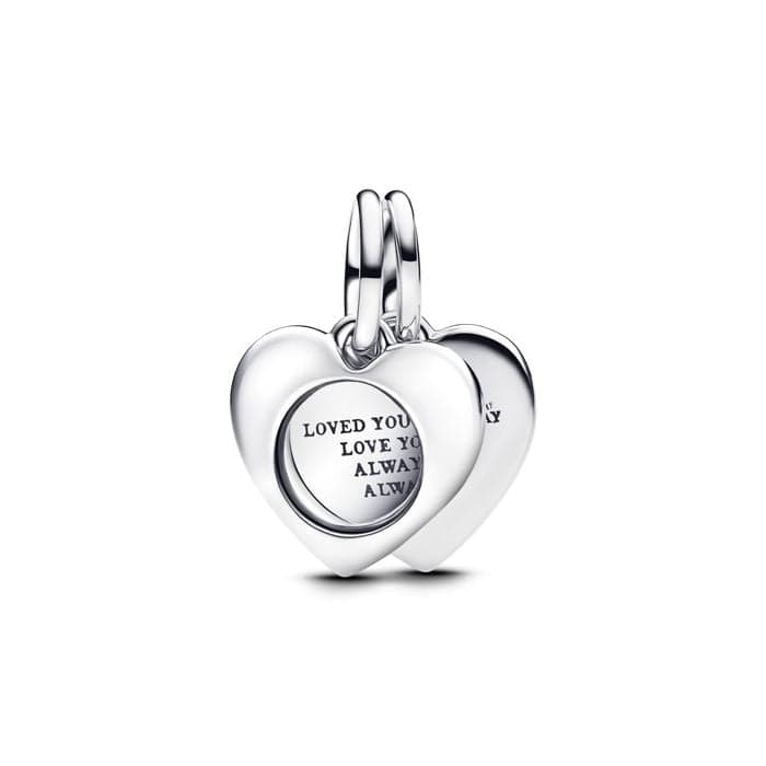 Pandora Engravable Heart Magnifying Glass Double Dangle hela 793671C00