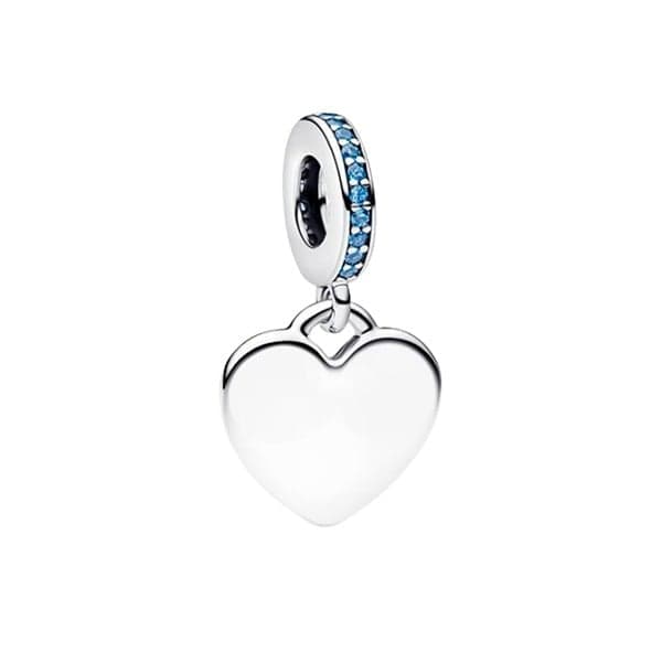 Pandora Engravable Heart Blue Stone Dangle hela 793926C03