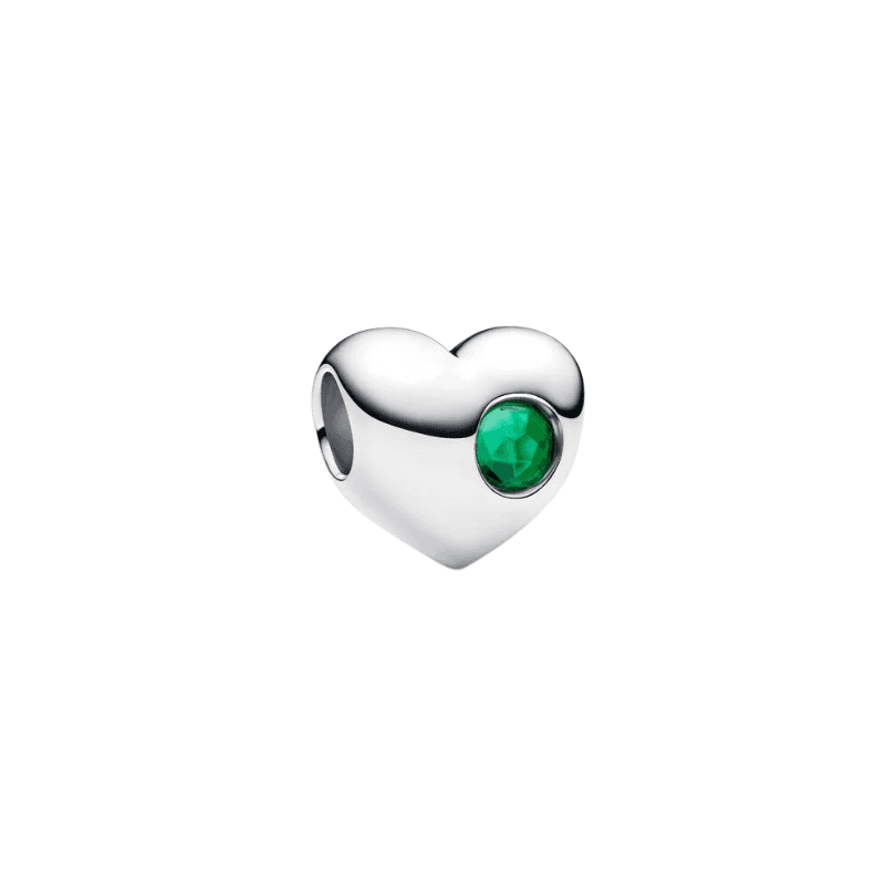 Pandora May Engravable Green Stone Heart hela 794161C05