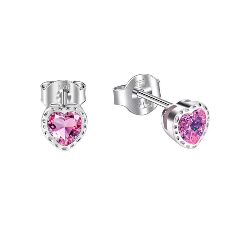 Hopeiset korvakorut E33018 PINK