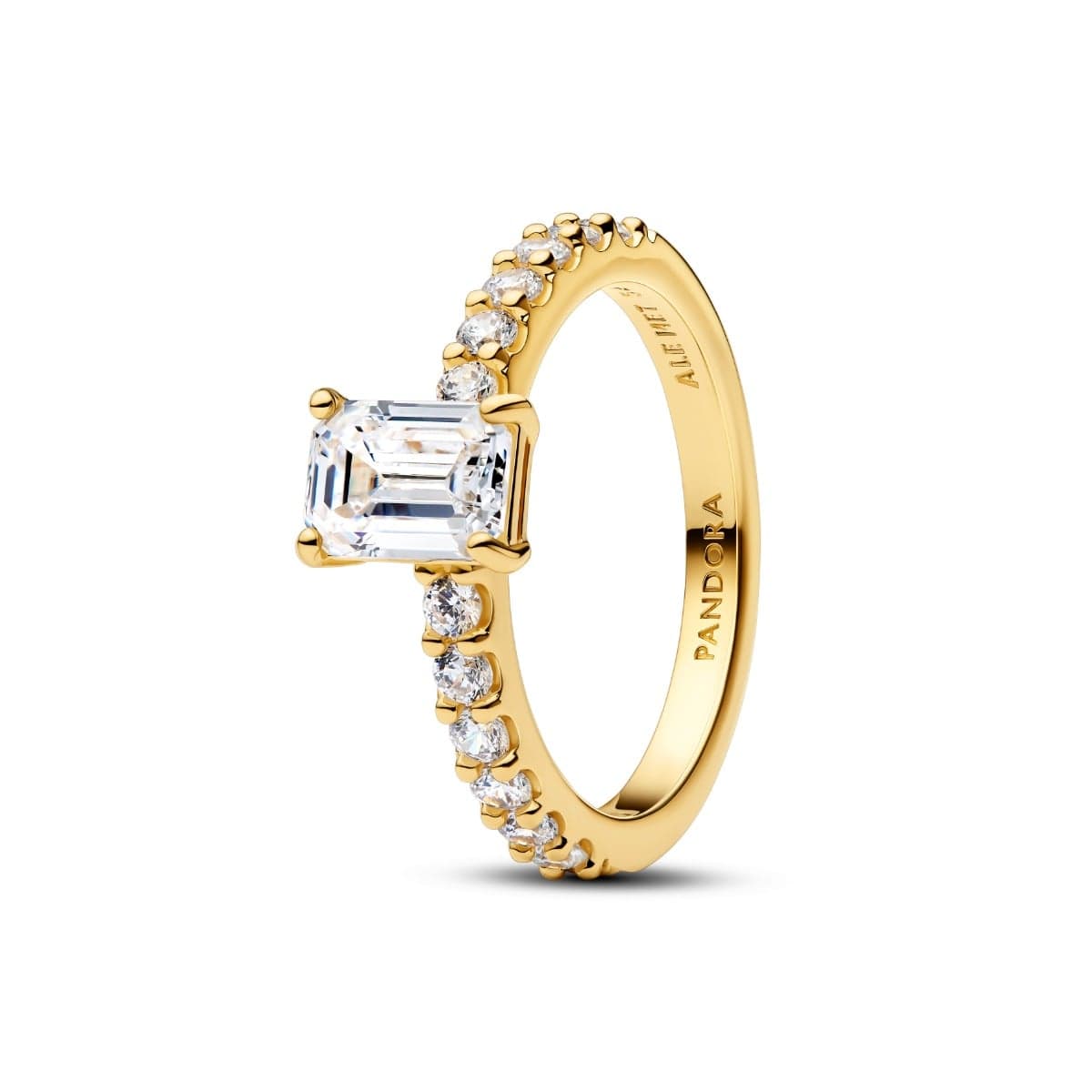 Pandora Rectangular Sparkling Halo sormus 164506C01