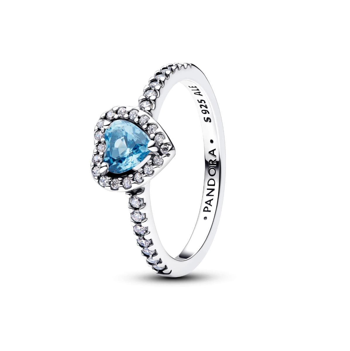 Pandora Elevated Light Blue Heart sormus 198421C10