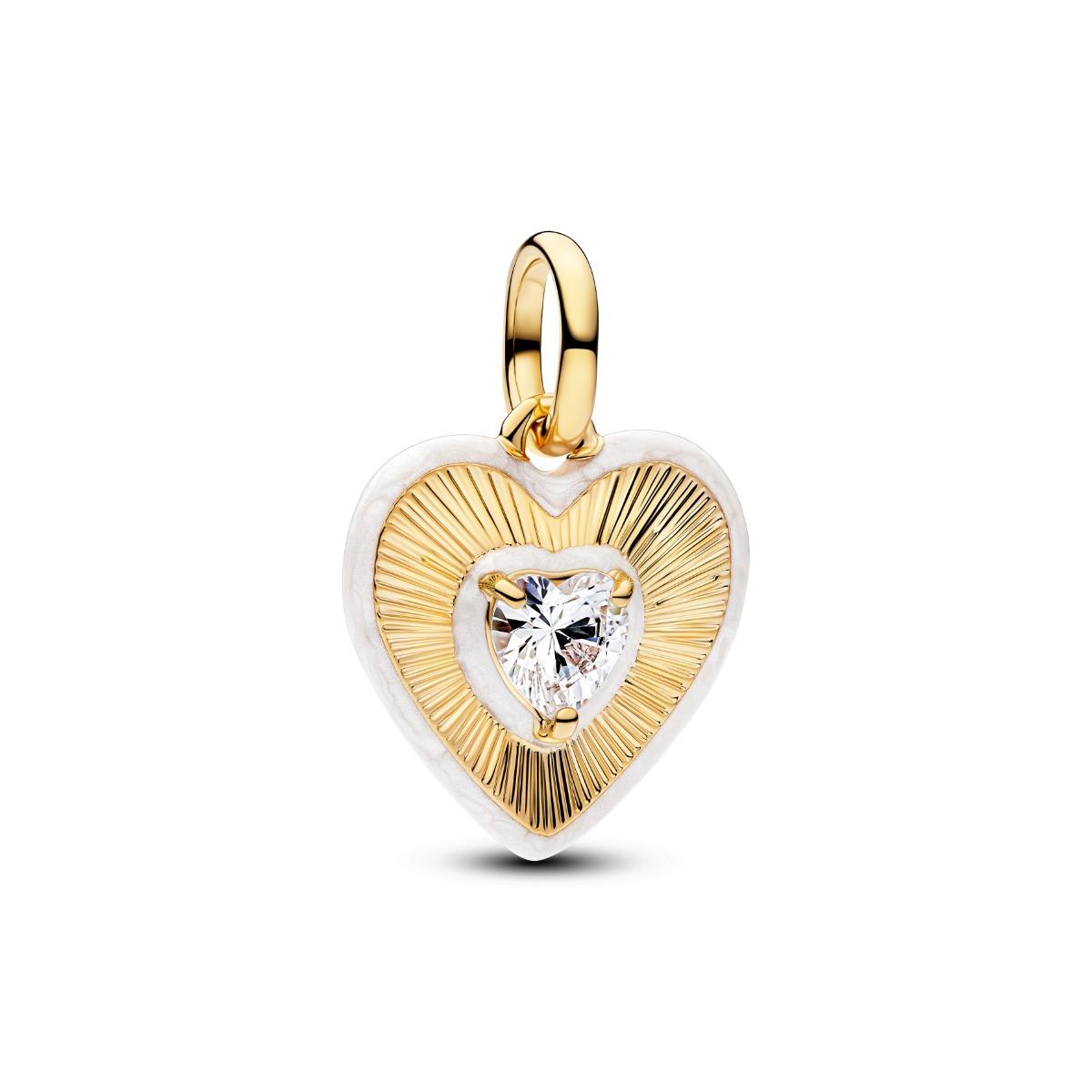 Pandora Radiating White Heart Medallion Charm hela 764409C01