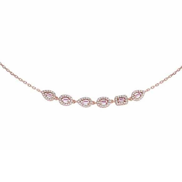 Ruusukullattu hopeakaulakoru HSP-1360-1