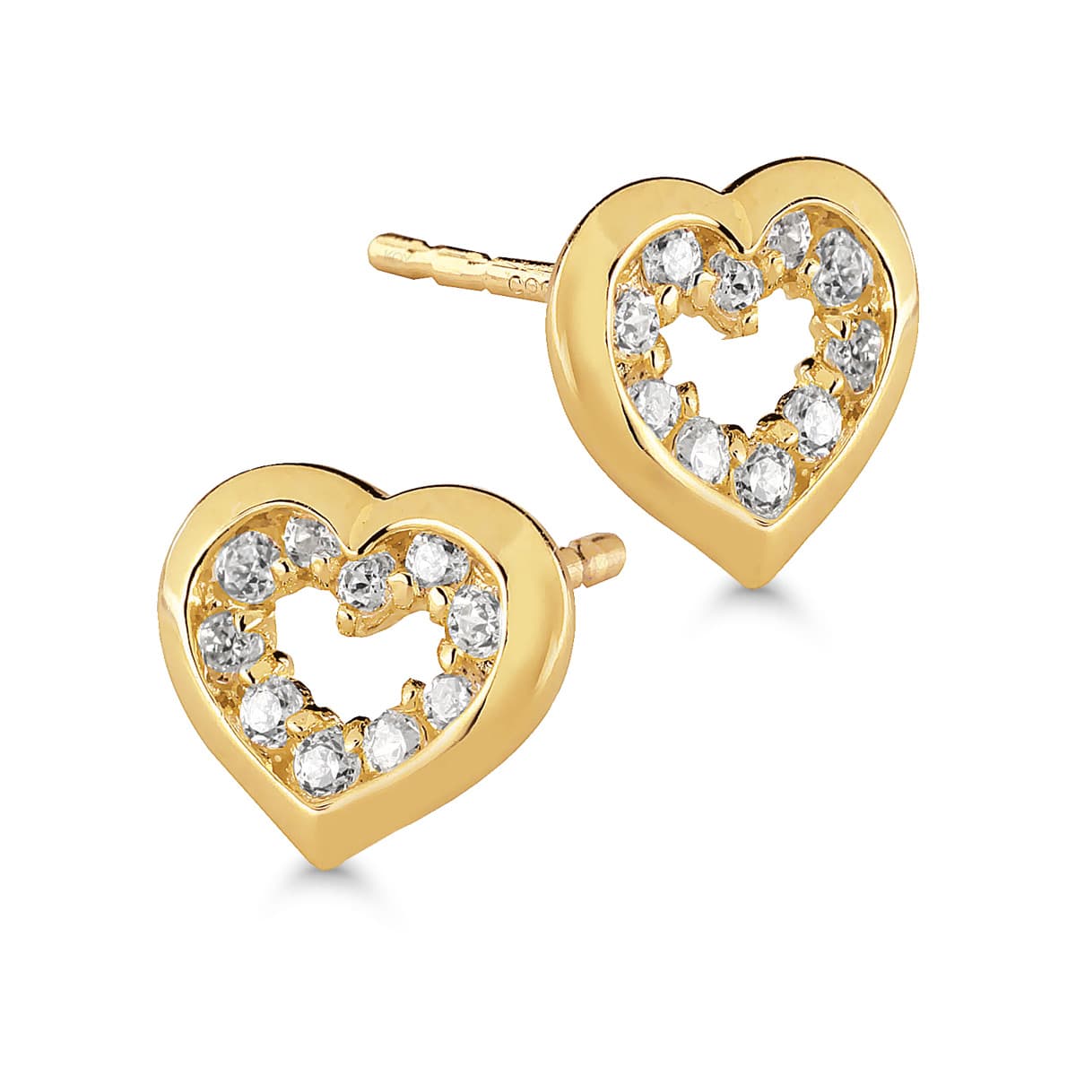 Kultaiset tappikorvakorut, sydän K-E31265Z