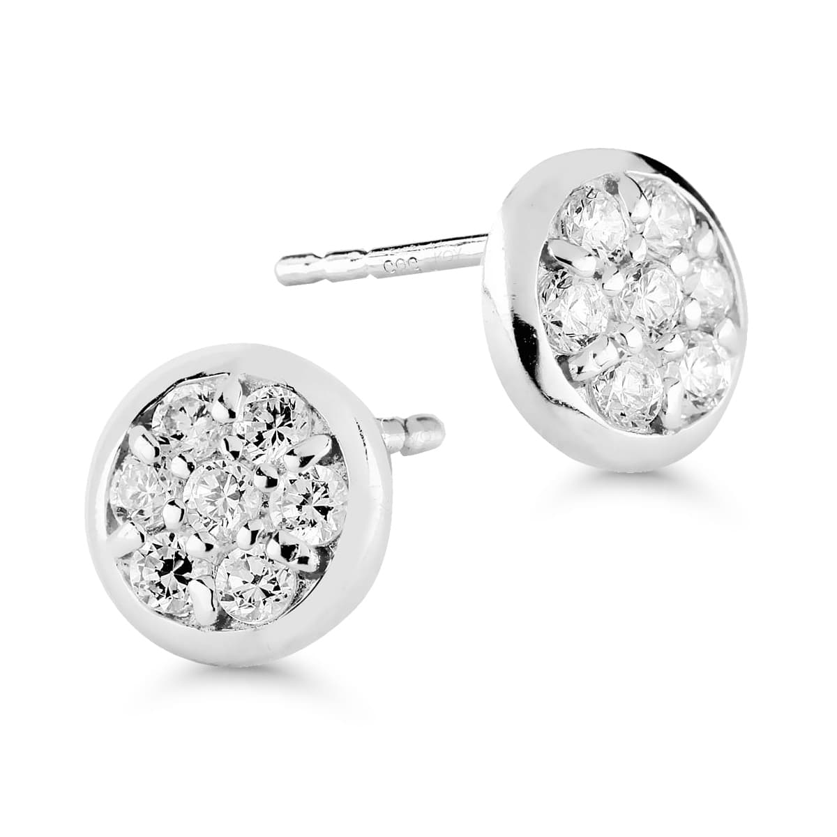 Valkokultaiset korvakorut, zirkoniat K-E31268ZW