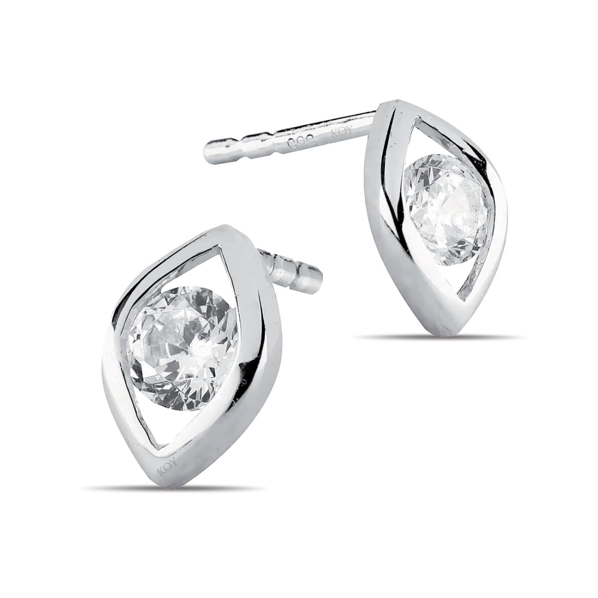 Valkokultaiset korvakorut K-E32376ZW