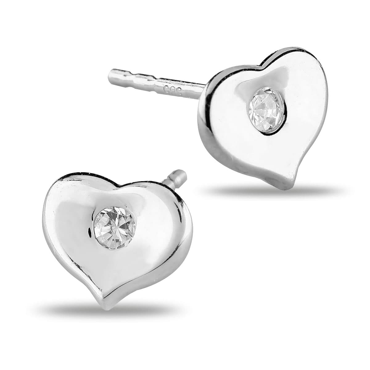 Valkokultaiset sydänkorvakorut K-E32885ZW