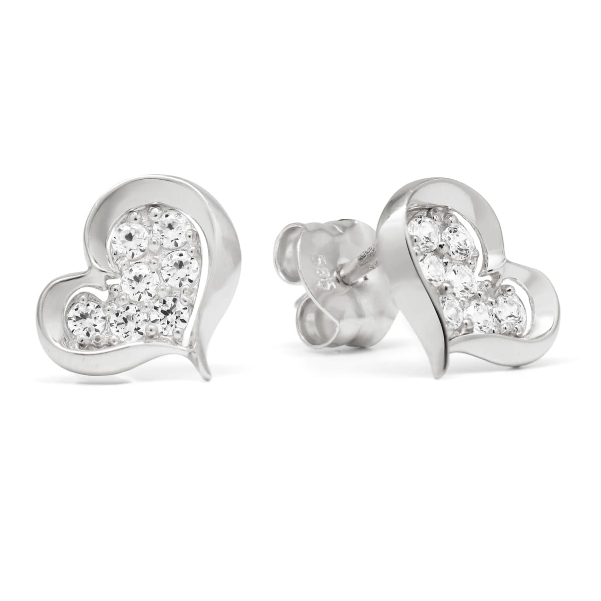 Valkokultaiset sydänkorvakorut K-E37990ZW