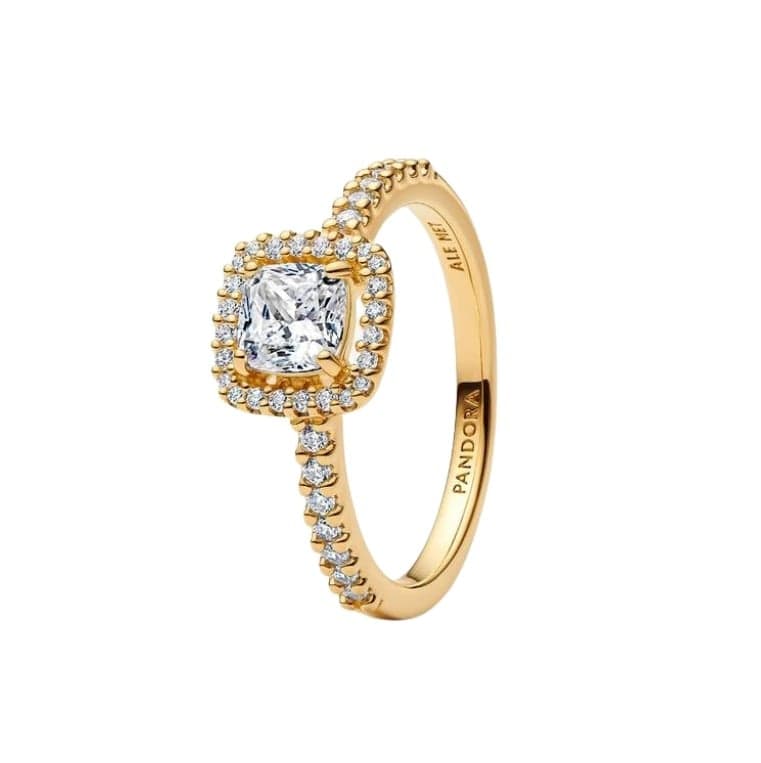 Pandora Sparkling Square Clear Halo sormus 163555C01
