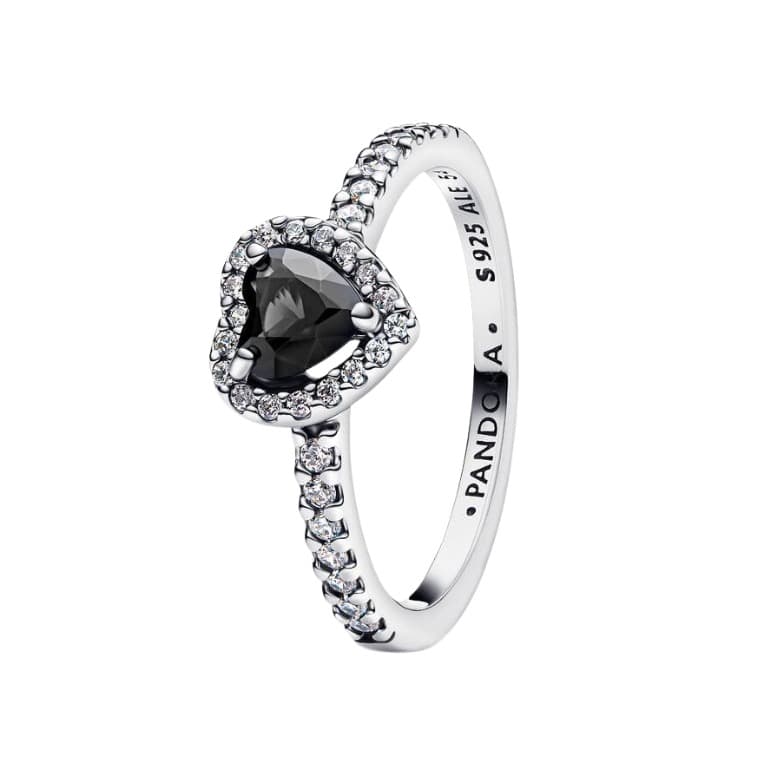 Pandora Elevated Black Heart sormus 198421C04