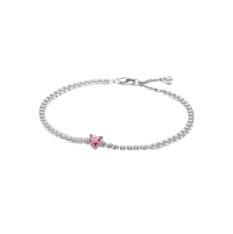 Pandora Pink Sparkling Heart Tennis rannekoru 590041C03