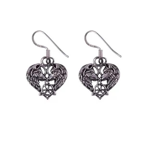 Northern Viking Jewelry Heart Wolf korvakorut NVJKK038