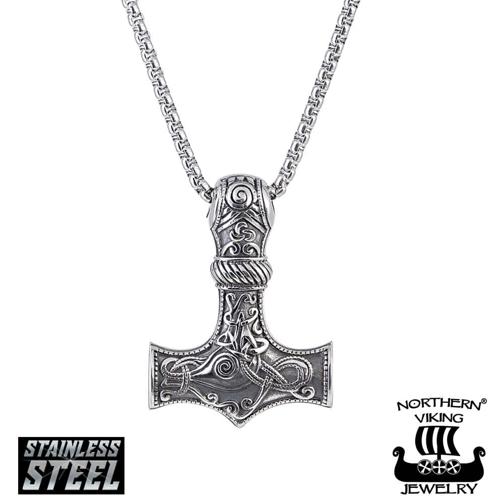 Northern Viking Jewelry Knotwork Thor´s Hammer -kaulakoru (60cm) NVJRS037