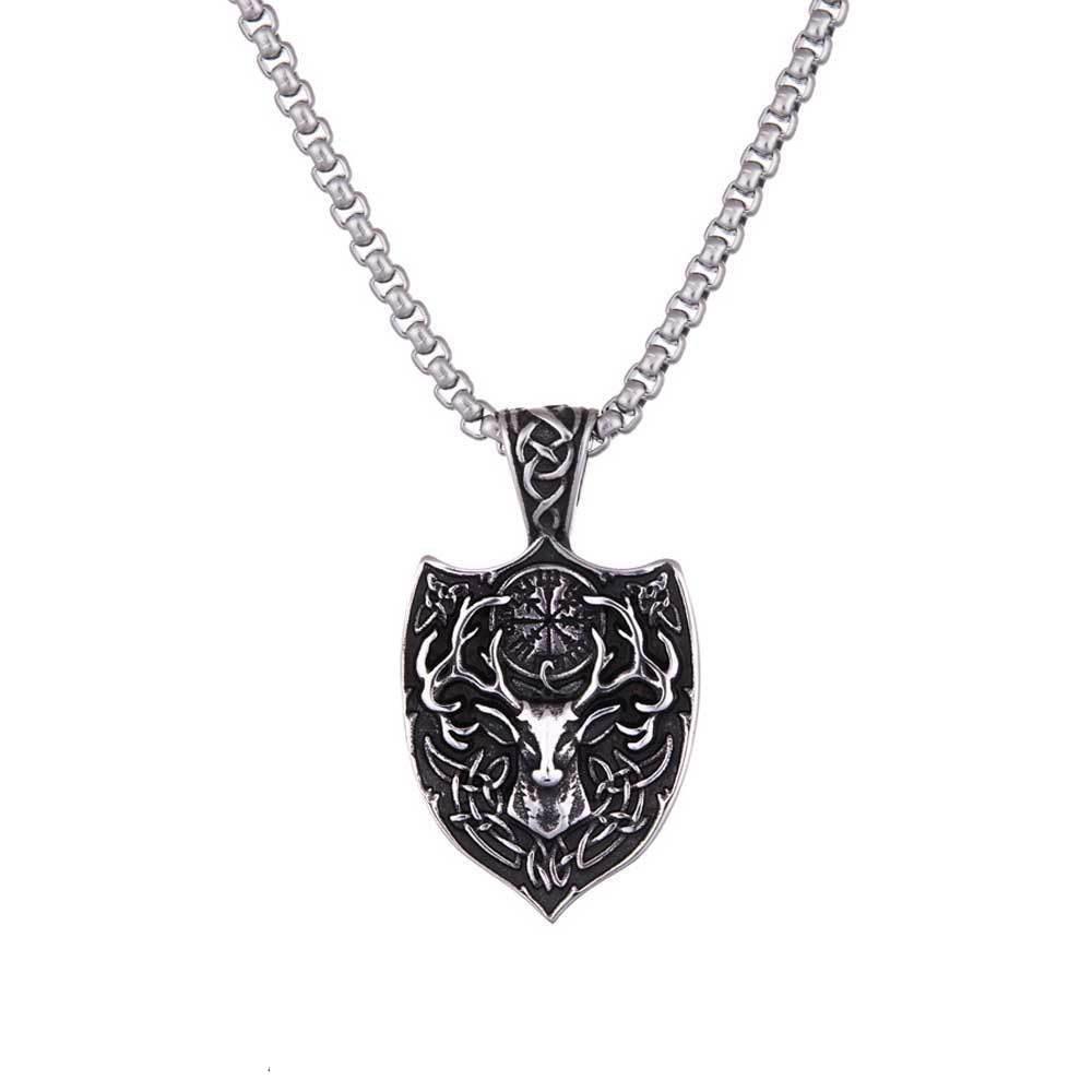 Northern Viking Jewelry Vegvisir Shield kaulakoru NVJRS114 50cm