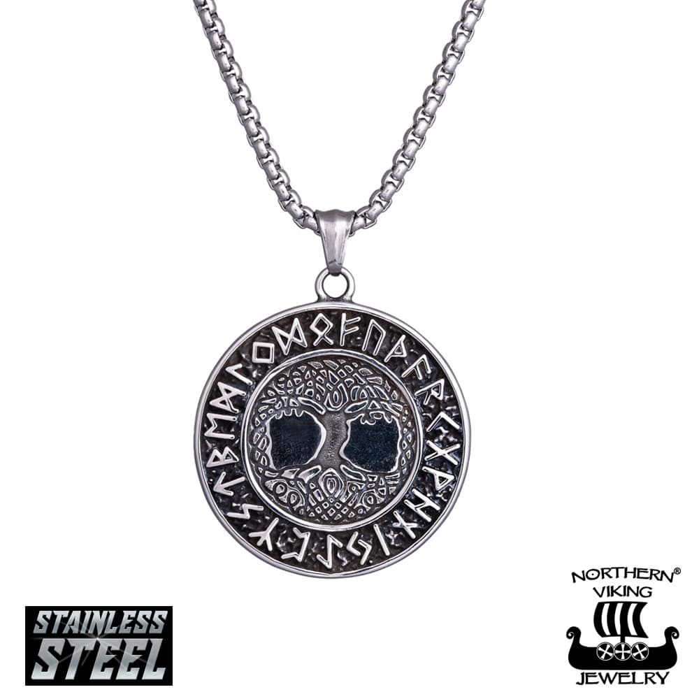 Northern Viking Jewelry Tree Of Life Helm Of Awe kaulakoru 55cm NVJRS127