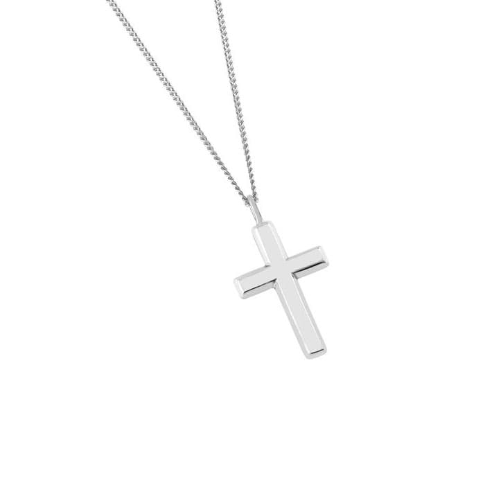 Hopeinen ristikaulakoru 26,5 x 17 mm, 45+5 cm OTN-230624 45+5