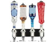 Neljän pullon viina-annostelija seinäkiinnityksellä