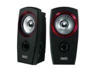 USB-kaiutinsetti punaisilla elementeillä