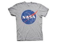 NASA Kulunut logo t-paita, meleerattu harmaa