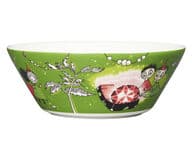 Arabia Muumi syvä lautanen Tiuhti ja Viuhti, vihreä