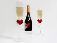 Sydänsamppanjalasit (2 kpl)