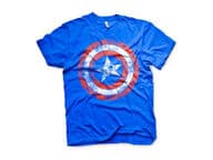 Captain America Kulunut Kilpi T-paita, sininen