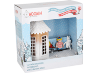 Muumi Talvinen uimahuone ja 3 hahmoa