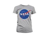 NASA Naisten Kulunut logo t-paita, meleerattu harmaa