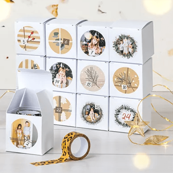 DIY Joulukalenteri Rasiat pyöreällä tarralla - 24 kpl | smartphoto