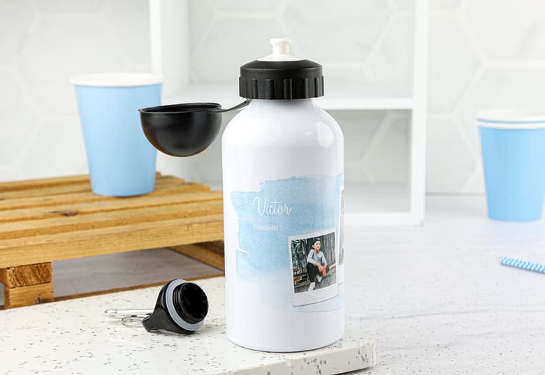 Vesipullo metalli, urheilupullo valkoinen 50 cl | smartphoto