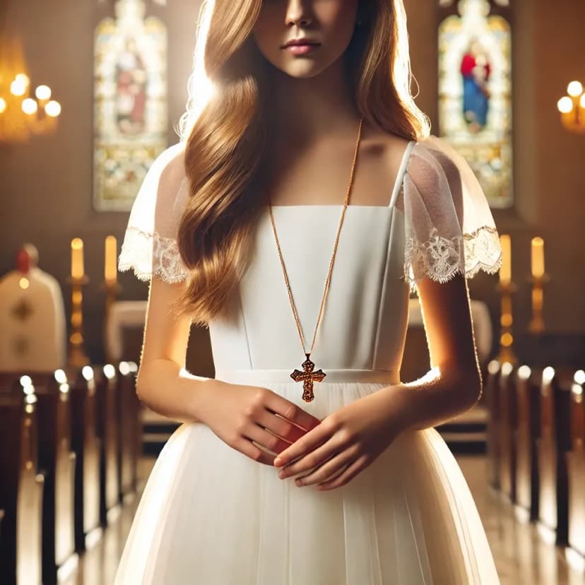 Kultainen rippiristi tytölle – Perinteisen kauniita lahjoja