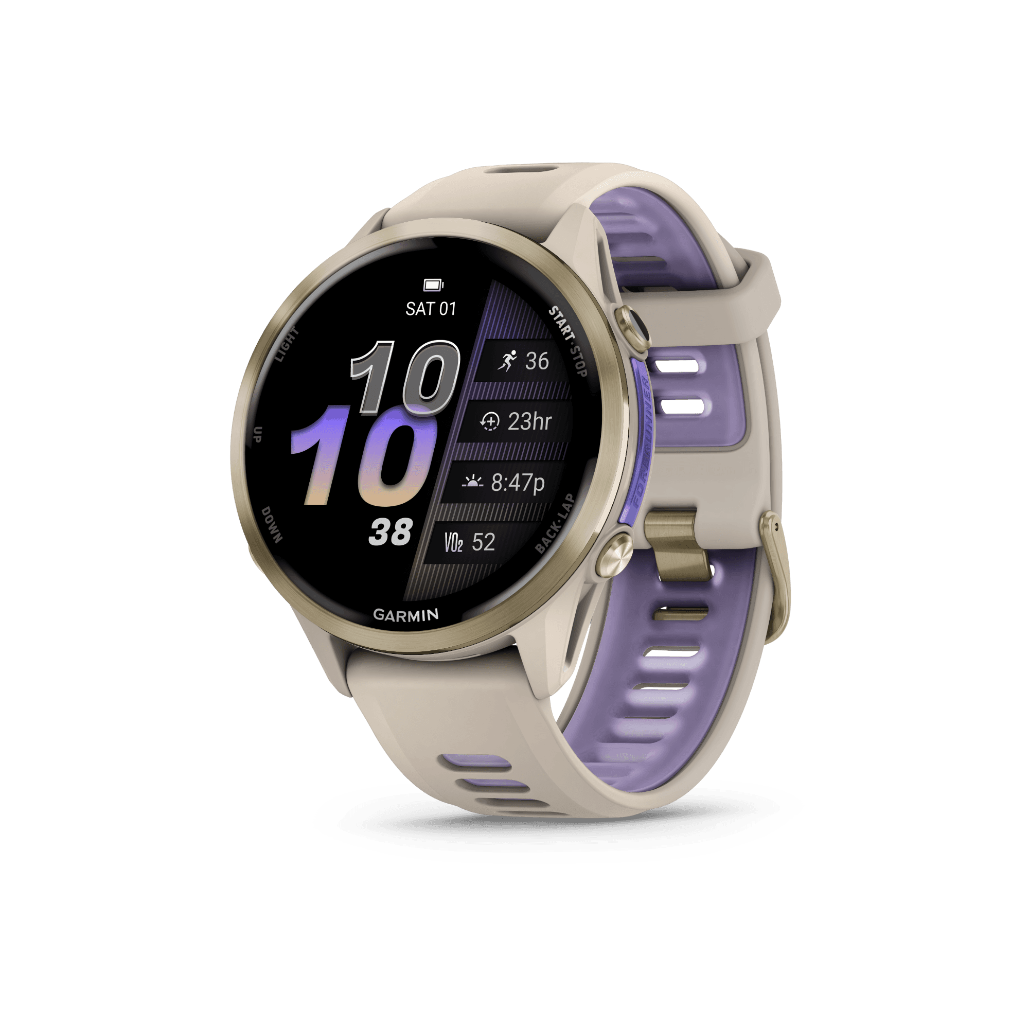 Garmin Forerunner 970 Vaalea kulta titaani juoksukello