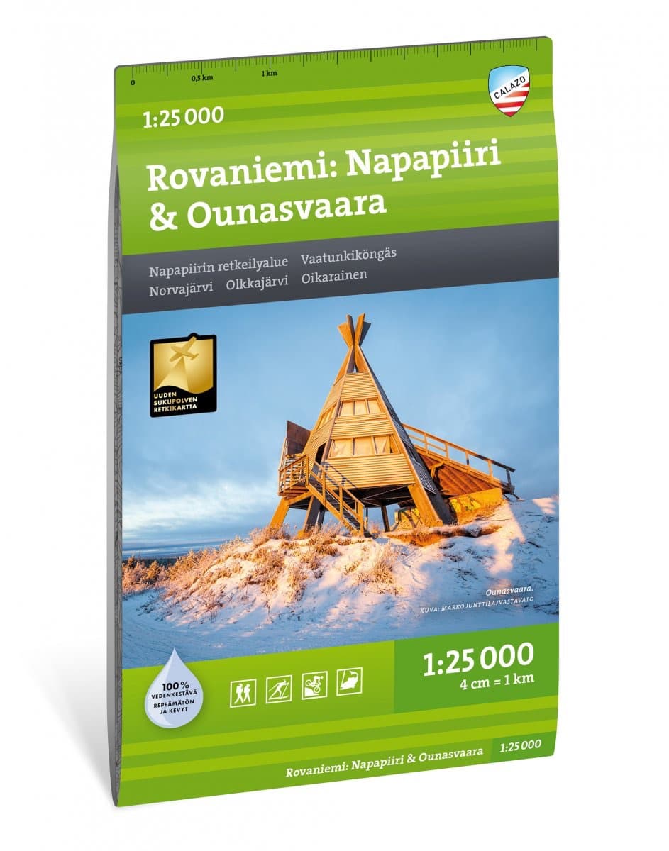 Calazo Rovaniemi: Napapiiri & Ounasvaara suomi-retkeilykartta