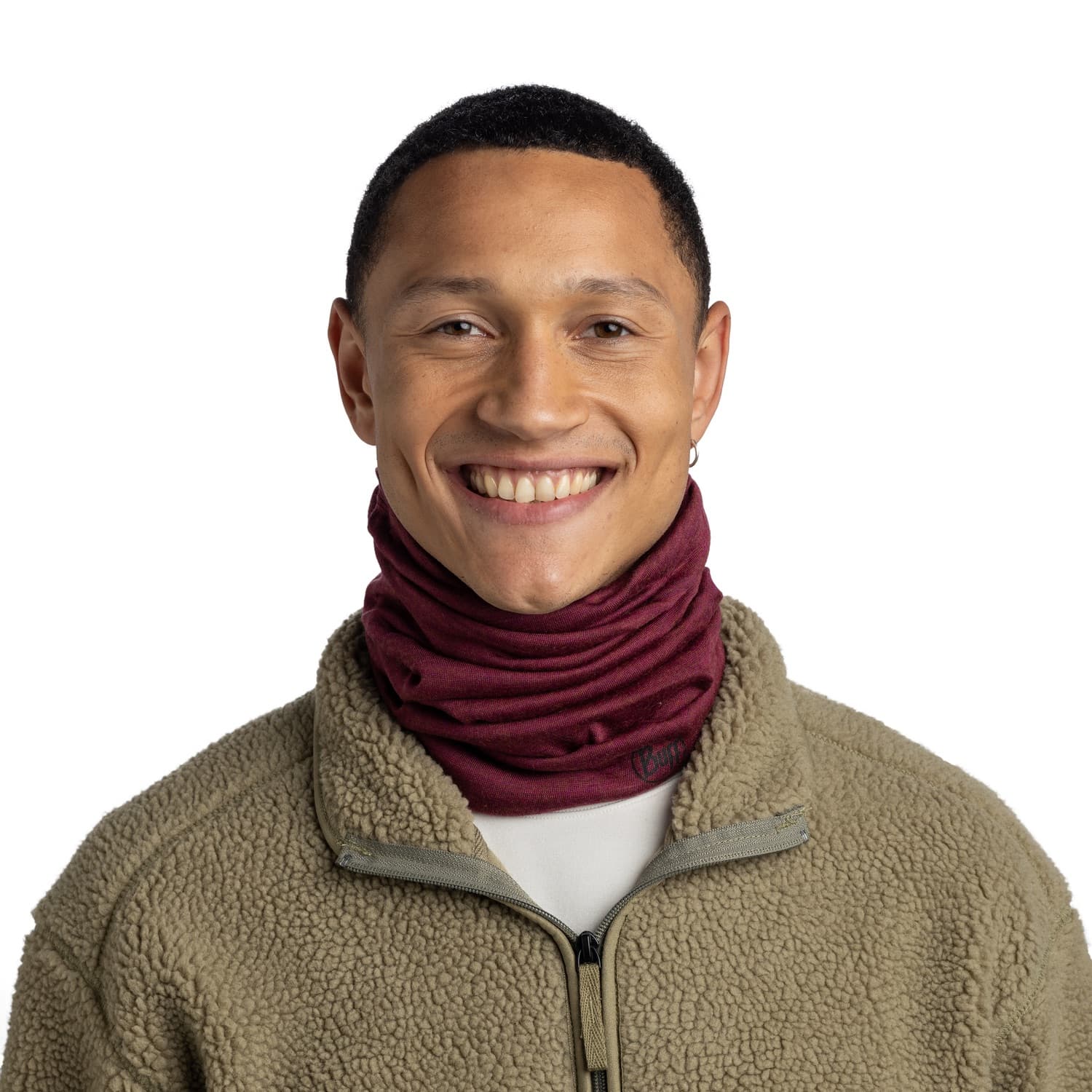 Buff Midweight Merino Tibe Red Melange kauluri