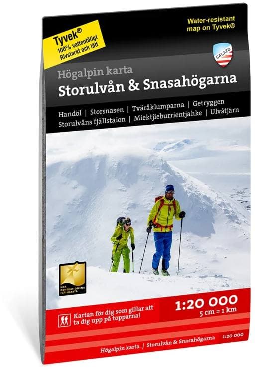 Calazo Storulvan & Snasahögarna ulkomaan retkeilykartta