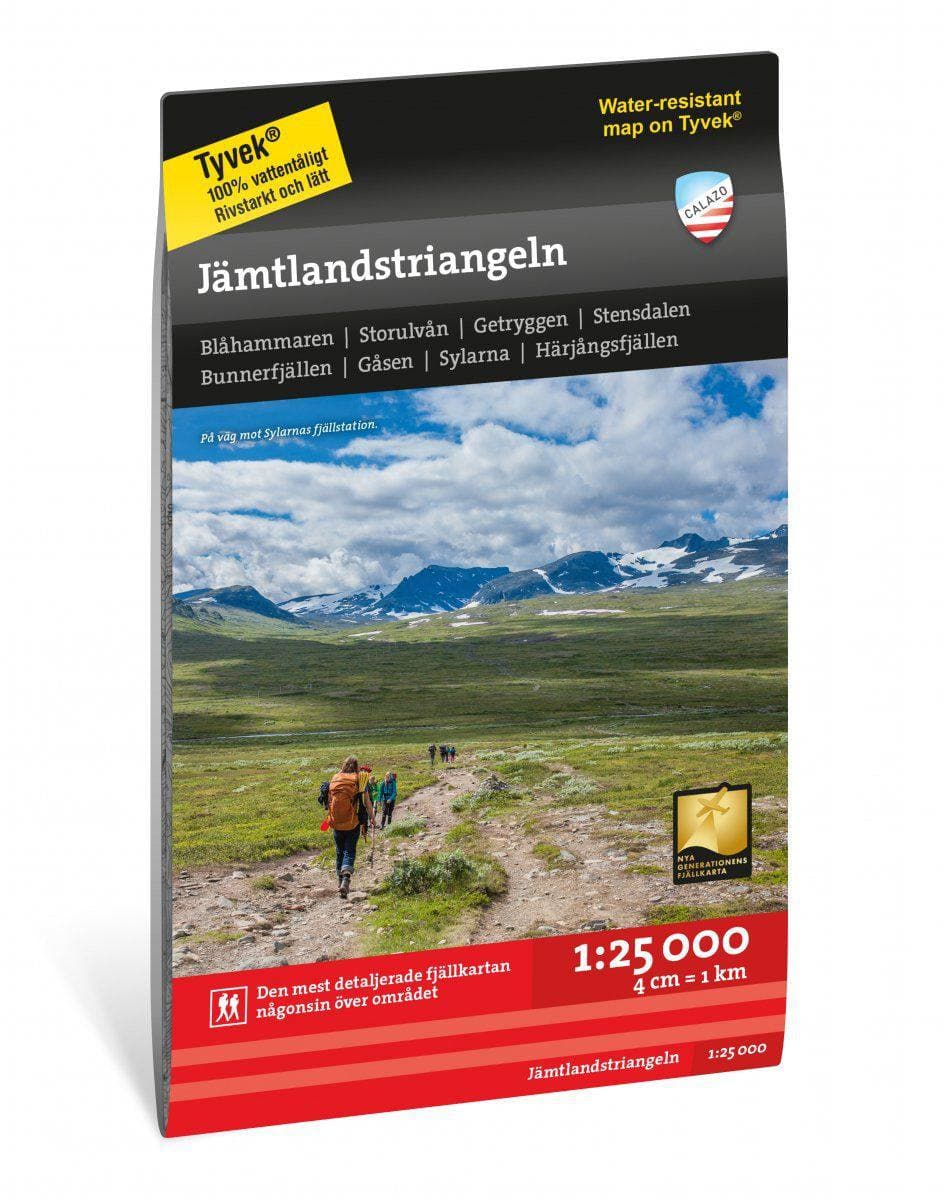 Calazo Jämtlandstriangeln Tyvek retkeilykartta, ulkomaat