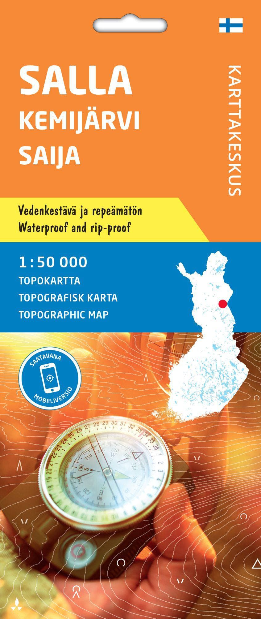 Karttakeskus Salla Kemijärvi Saija retkeilykartta, suomi
