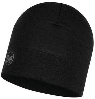 Buff Midweight Merino Hat Solid Black pipo