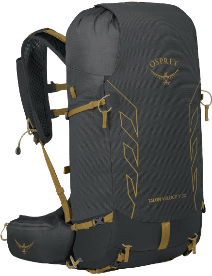 Osprey Talon Velocity 30 reppu, Dark Charcoal/Tumbleweed Yellow