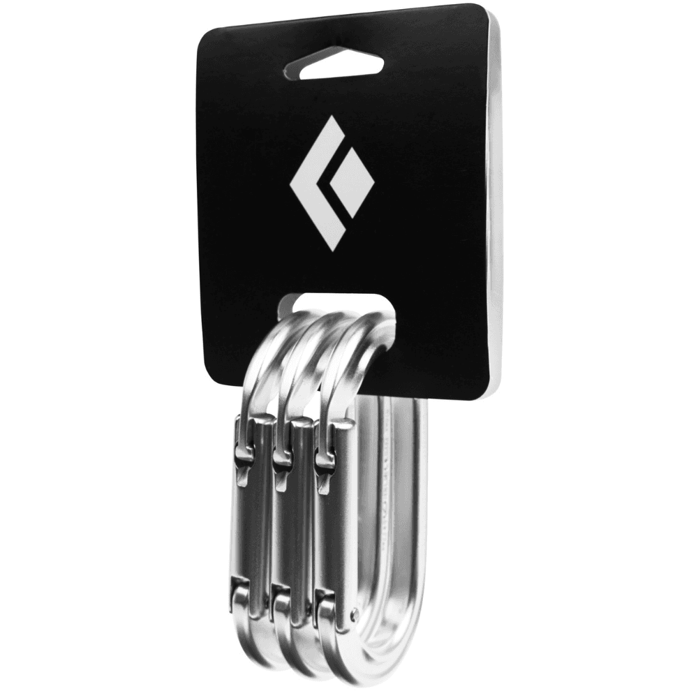 Black Diamond Oval Keylock Carabiner 3-Pack Polished