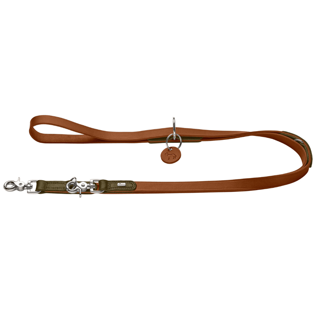 HUNTER T-Leash Lemvig 20/200 Leather Cognac/Olive Green