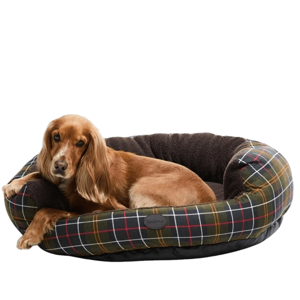 Barbour Round Dog Bed 35'' Classic Tartan