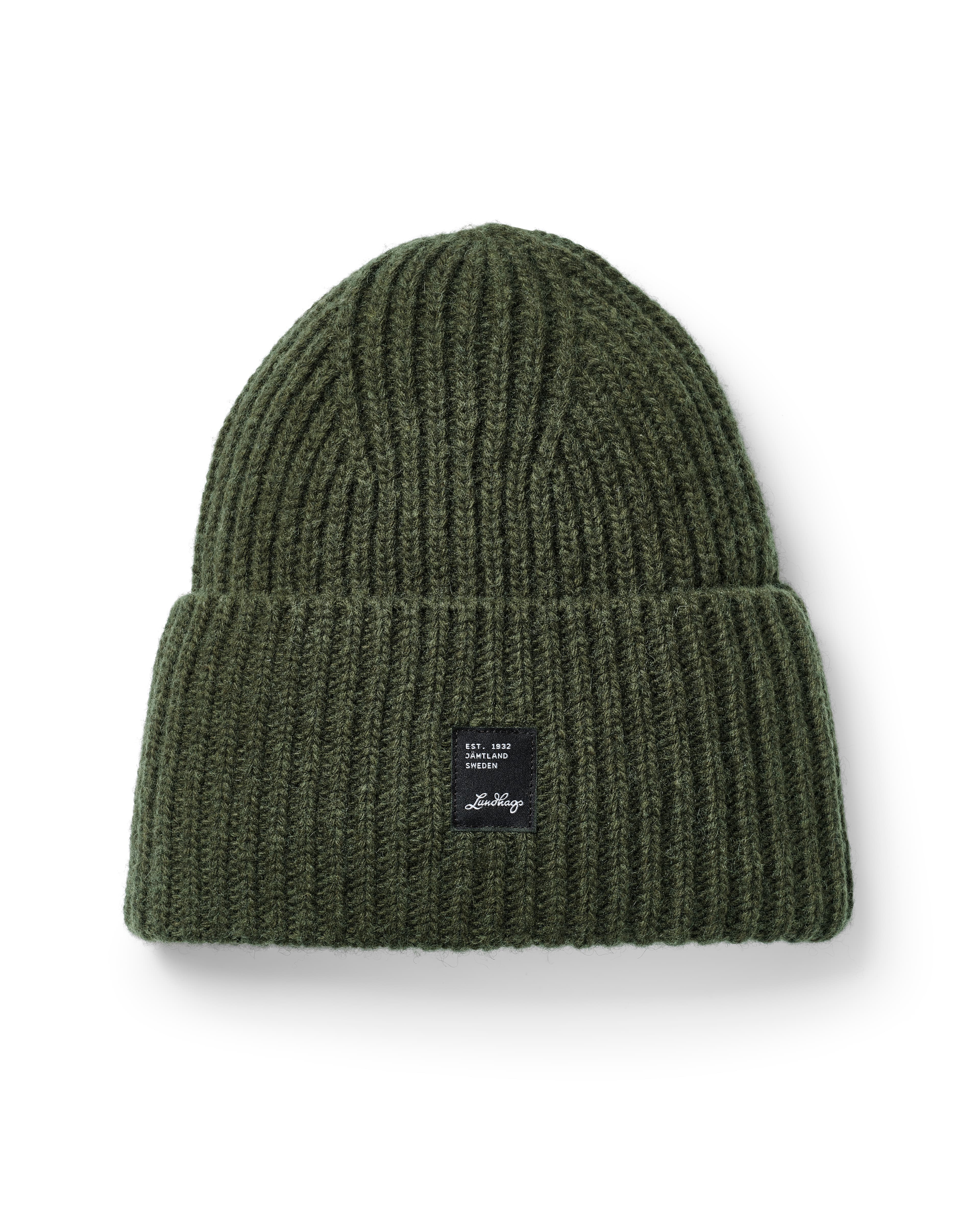 Lundhags Knitted Wool Beanie Forest Green