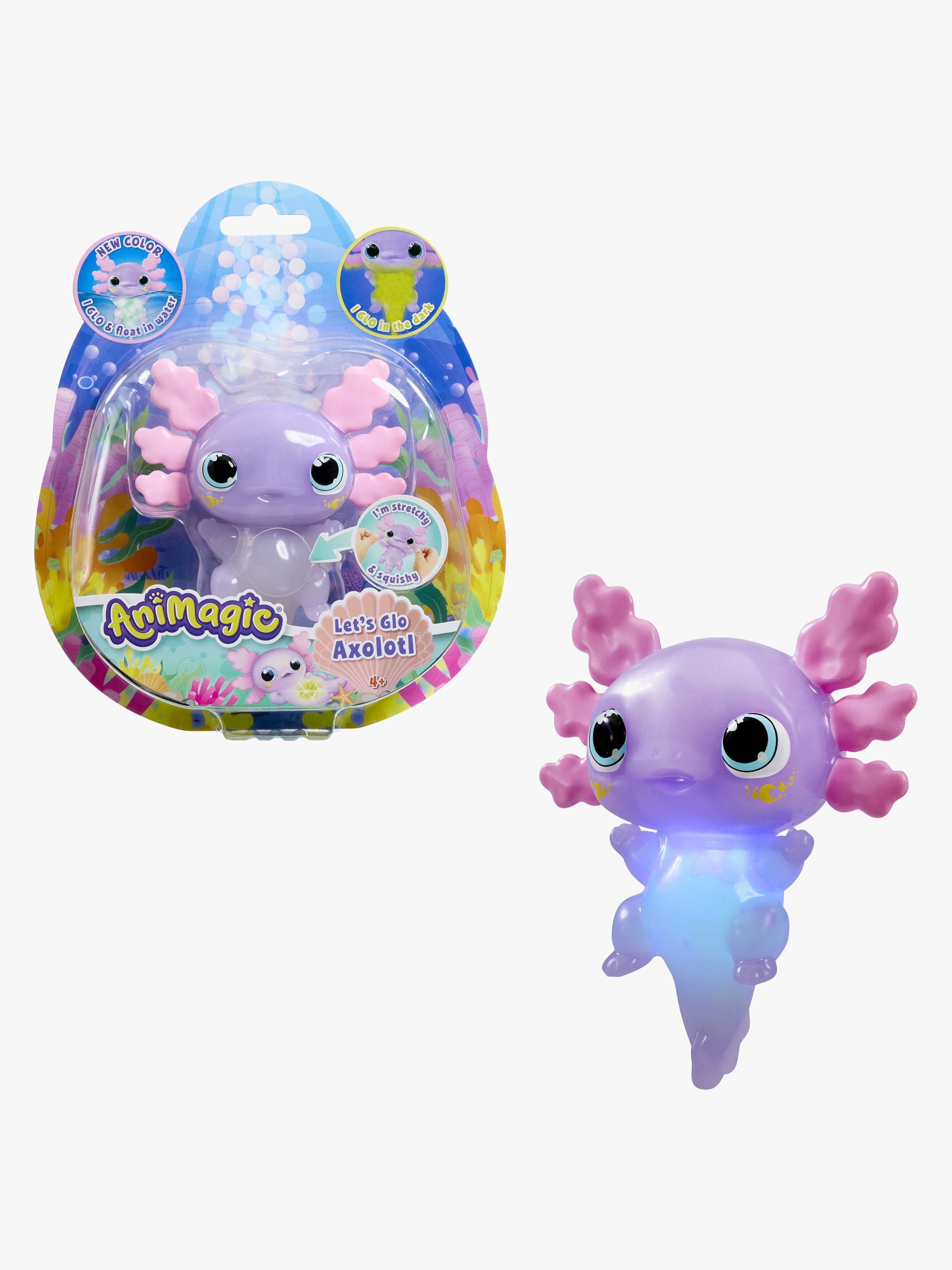Animagic Let"'S Glo Axolotl Pastel Glow In The Dark Hahmo