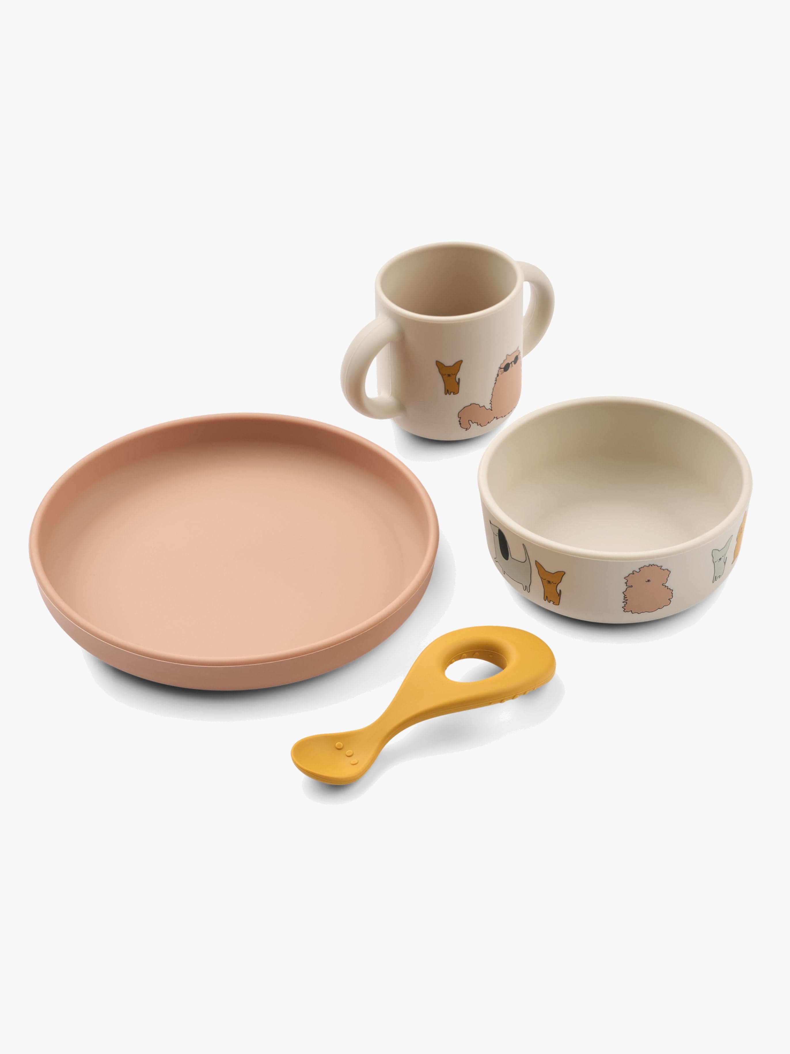 LIEWOOD Vivi Kuvioitu Ruokailusetti, Cats & Dogs/Sandy