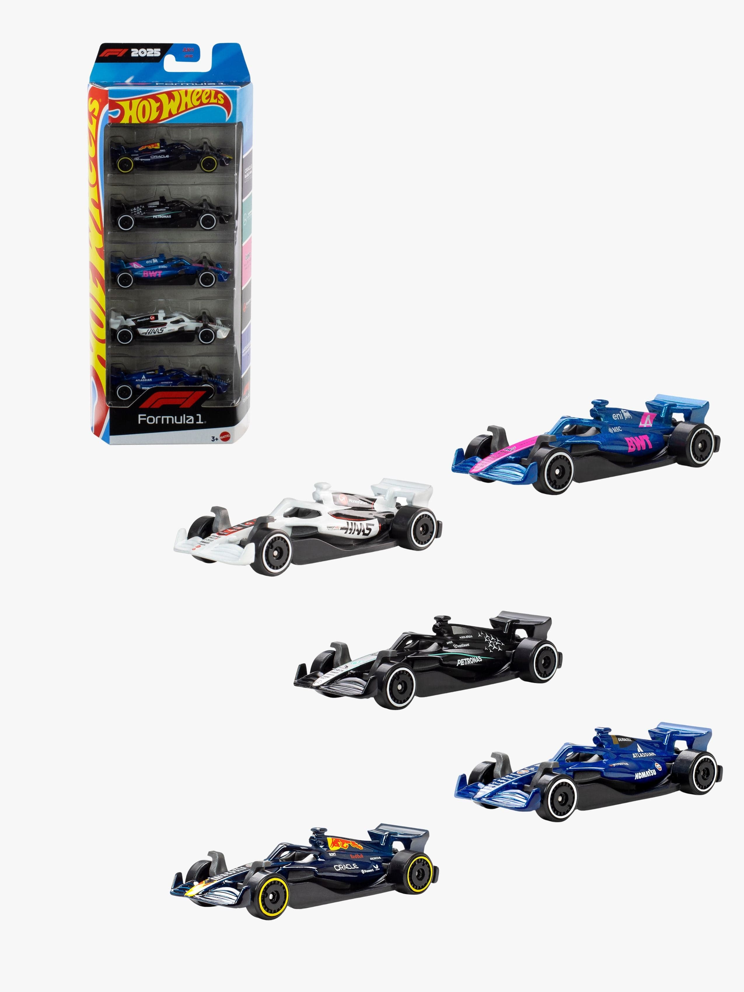 Hot Wheels F1 Autot Die-Cast 1:64 5-pakkaus