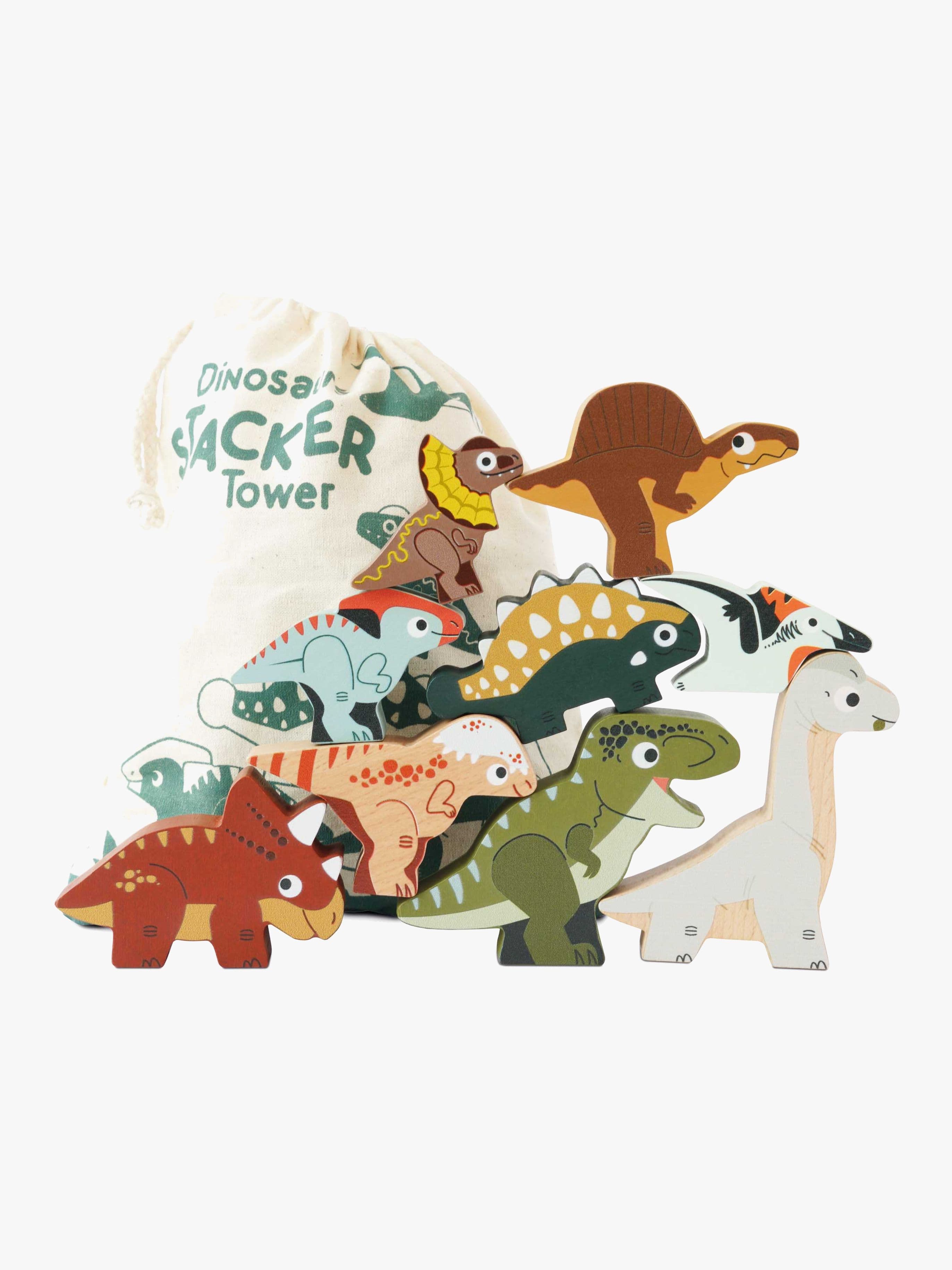 Le Toy Van Pinottavat Palikat Dinosaurukset & Pussi