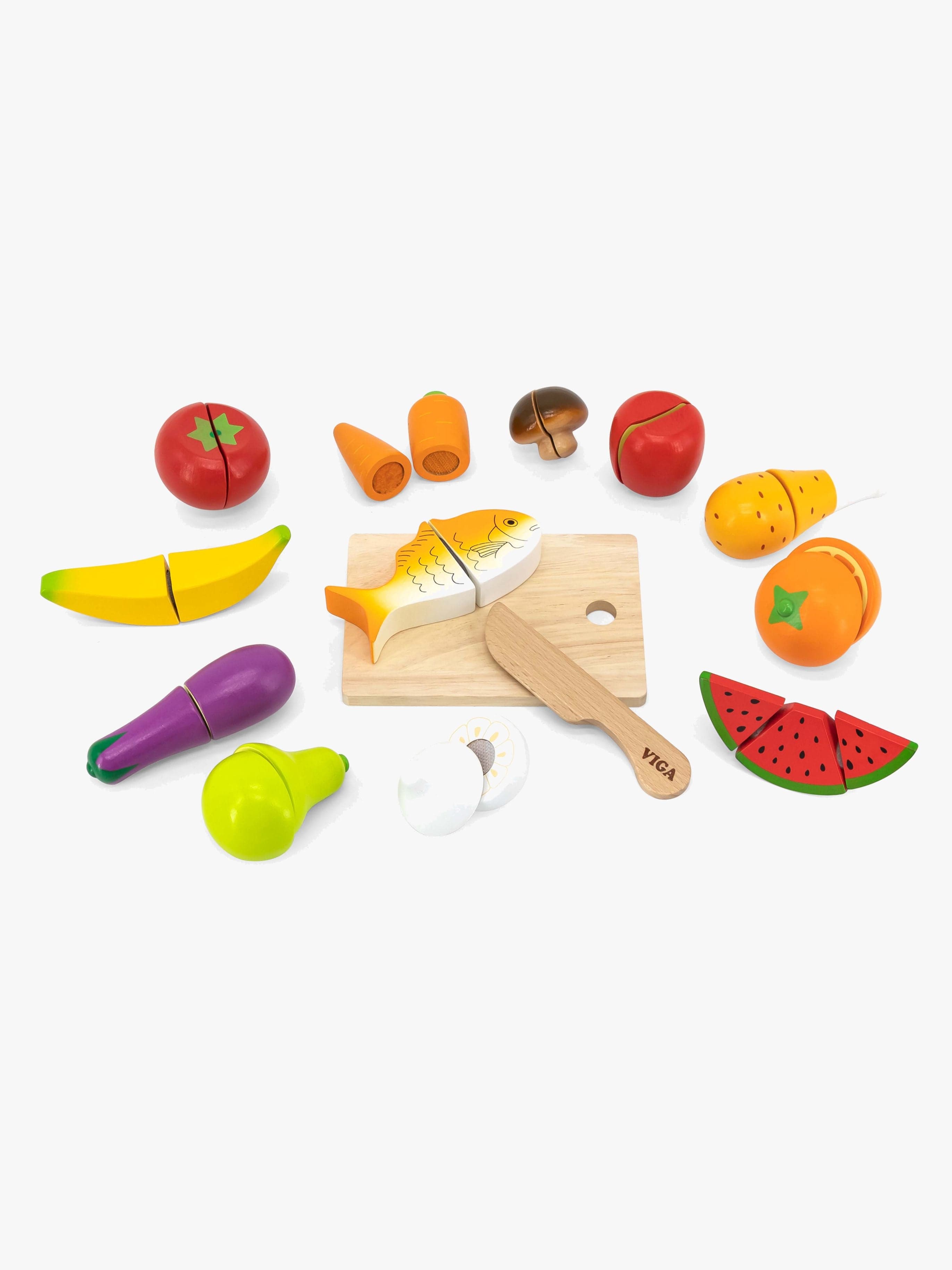 VIGA Leikkisetti Leikkuulauta + Veitsi & Ruoat