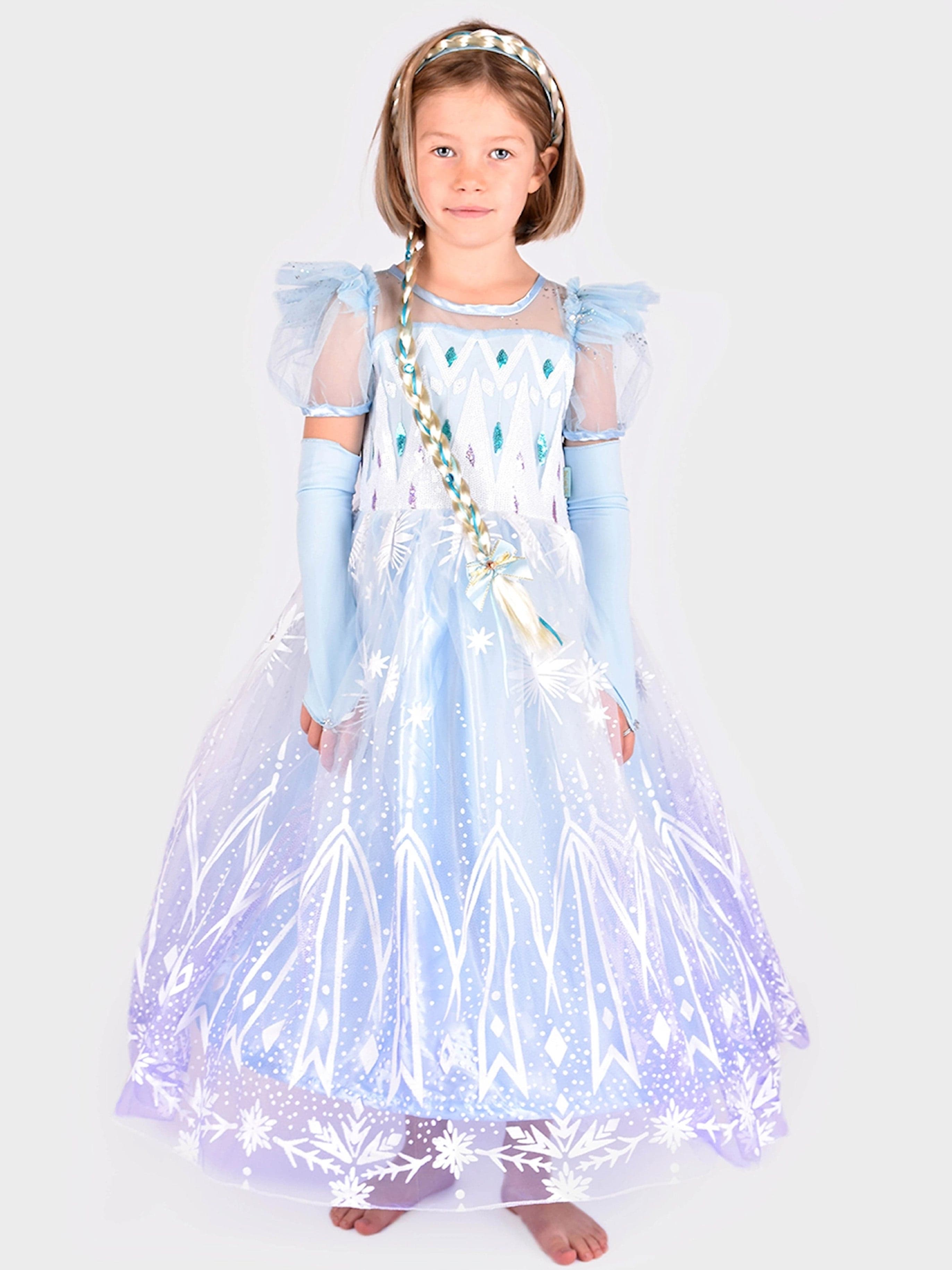 Den Goda Fen Naamiaisasu Jääprinsessa Mekko + Letti 98–104 cm, 98-104